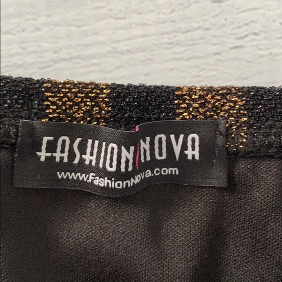 Fashion Nova Black & Gold 3-Piece Striped Set XS - Picture 6 of 9